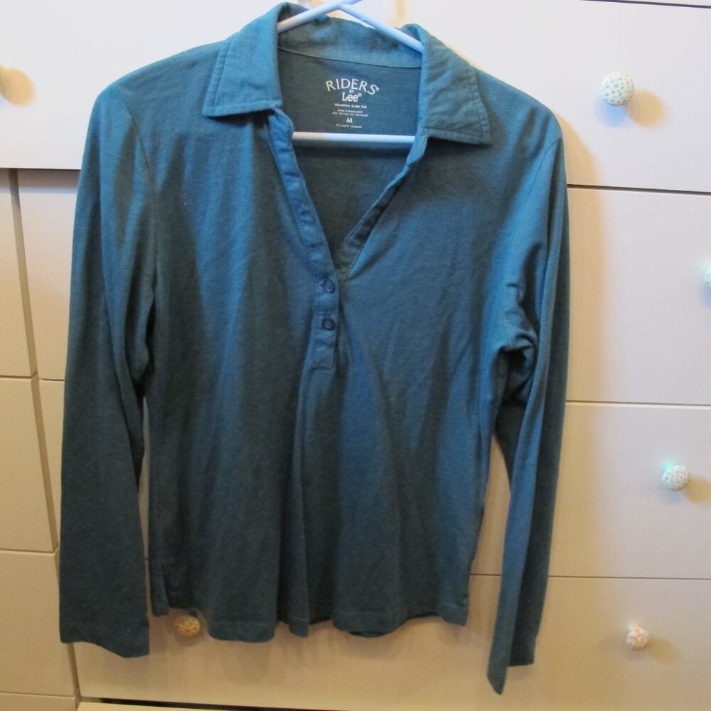 Riders Lee Long Sleeve Top Size Medium.  Blue/Teal color?  Blue Gray color?